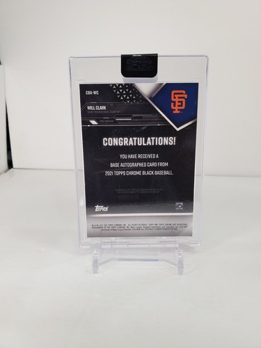 Topps 2021 cromo negro Will Clark/150 refractor autógrafo automático CBA-WC - Imagen 2 de 2