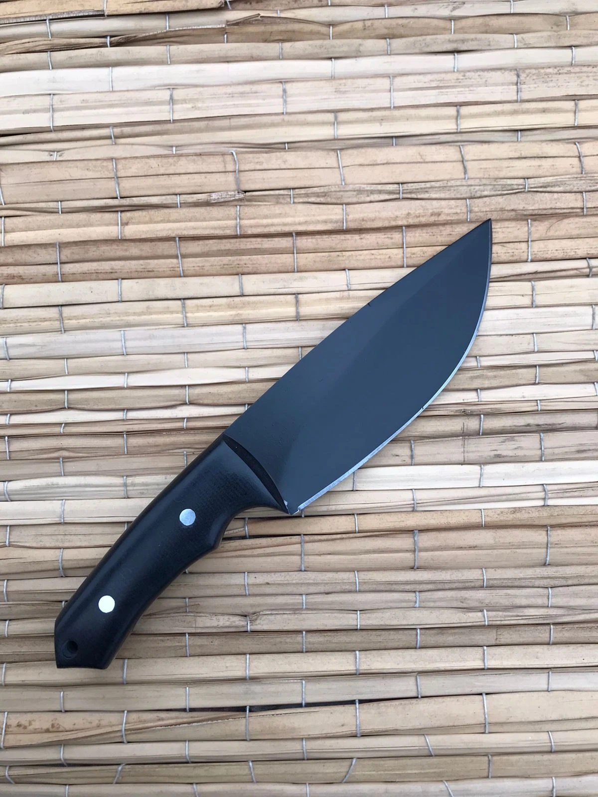 Handmade J2 Steel Hunting Knife With Black Coloured MIcarta Handle DK# 0003