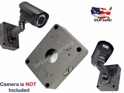 EVERTECH Dark Gray CCTV Security Bullet Camera Mounting Deep Base Junction Outlet Box 5.3