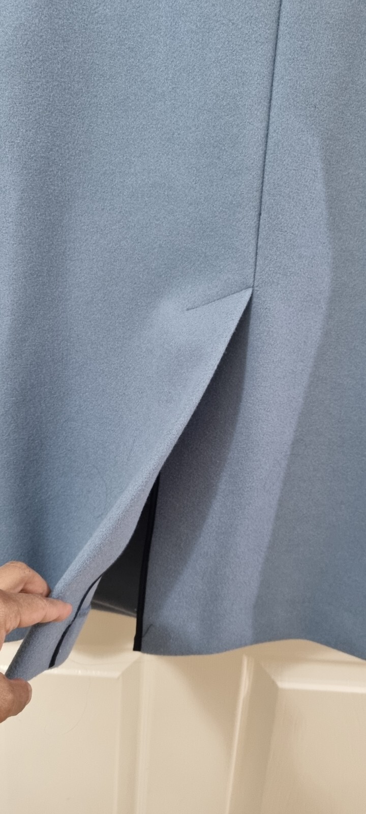 Topshop Brooke Double Breasted Pale Blue Coat Size UK10 PETITE - image 8