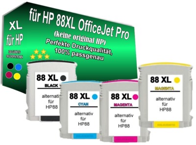 SET 4x TINTE PATRONEN für HP 88XL OfficeJet Pro L7680 L7700 L7750 L7780 L7880