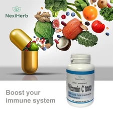 Vitamine C 1000 mg with Rose Hips 100 caps  help fortify your immune health