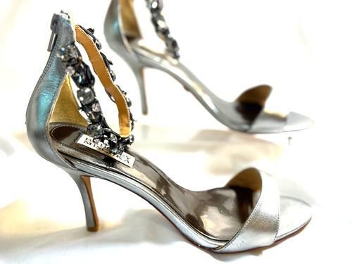 Badgley Mischka Loretta Dual Pearl Strass Stiletto Silber Größe 9 - Bild 2 von 14