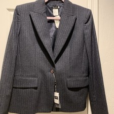 Kors Michael Kors Wool Women s Pinstripe Blazer Msrp 278 New W Tags Size 8