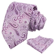 Paisley Mens 3.15'' Gradient Tie and Pocket Square Set 901-lavender