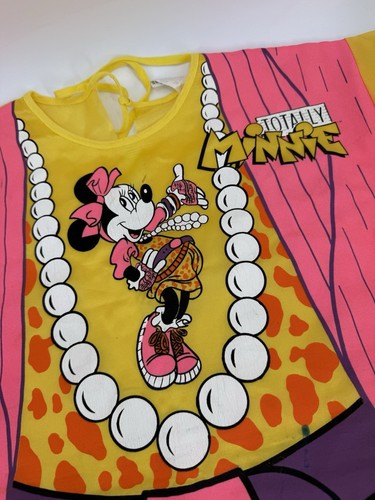 Vintage 90s DISNEY Pink/Yellow TOTALLY MINNIE MOUSE DRESS Costume YOUTH 8/10 - Picture 4 of 10