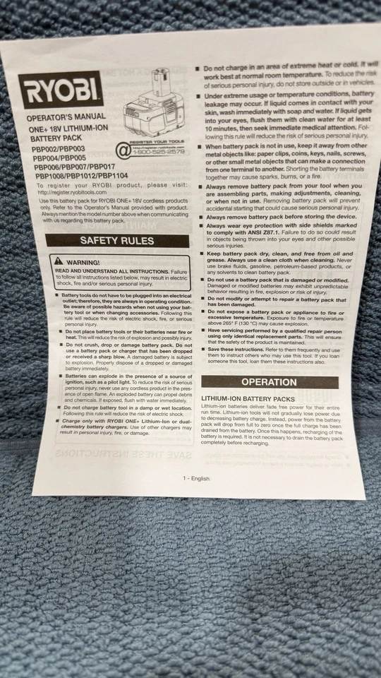RYOBI Operator’s Manual - Image 3 of 3