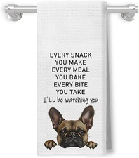French Bulldog Kitchen and Hand Towels - Frenchie Mom Gifts for Women, Dog Decor