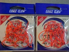 50 NEW Eagle Claw Lazer Sharp Painted Octopus Hook Needle Point ORANGE