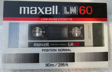1 Factory Sealed Maxell LN, Low Noise, Audio Cassette Tape 60 Minutes