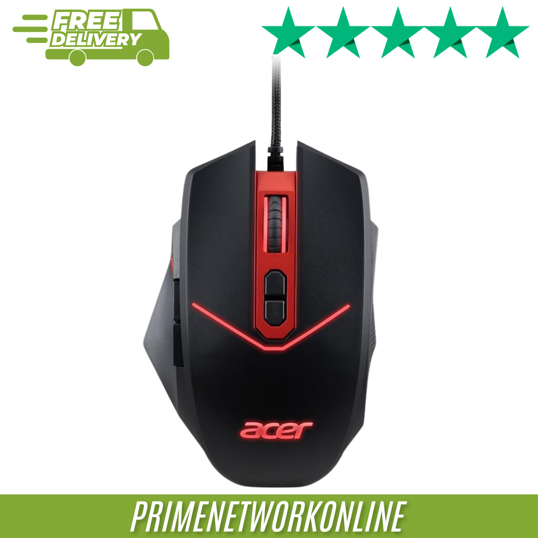 Acer Nitro Gaming Mouse – 4200 DPI, Red & Black 100% ORIGINAL ⭐⭐⭐⭐⭐