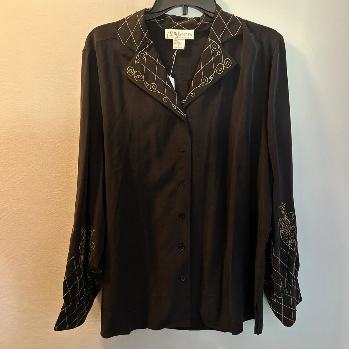 Haut Soirée Diane Von Furstenberg - Soie Noire - Taille 12 - Jessie Cut Out - Neuf Avec étiquettes