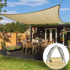 ColourTree Pro Ring Rectangle Sun Shade Sail, 260 GSM Fabric Heavy Duty