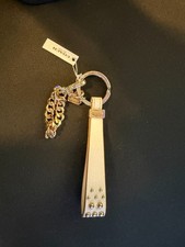 NEW RARE Coach Studded Leather Loop Bag Charm and Curb Chain Keychain F63632