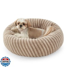 MIXJOY Donut Dog Bed for Small Dogs, Washable Dog Bed with Removable Cover, S