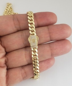 Men 14K Gold Plated Cuban Link Chain Necklace 24"