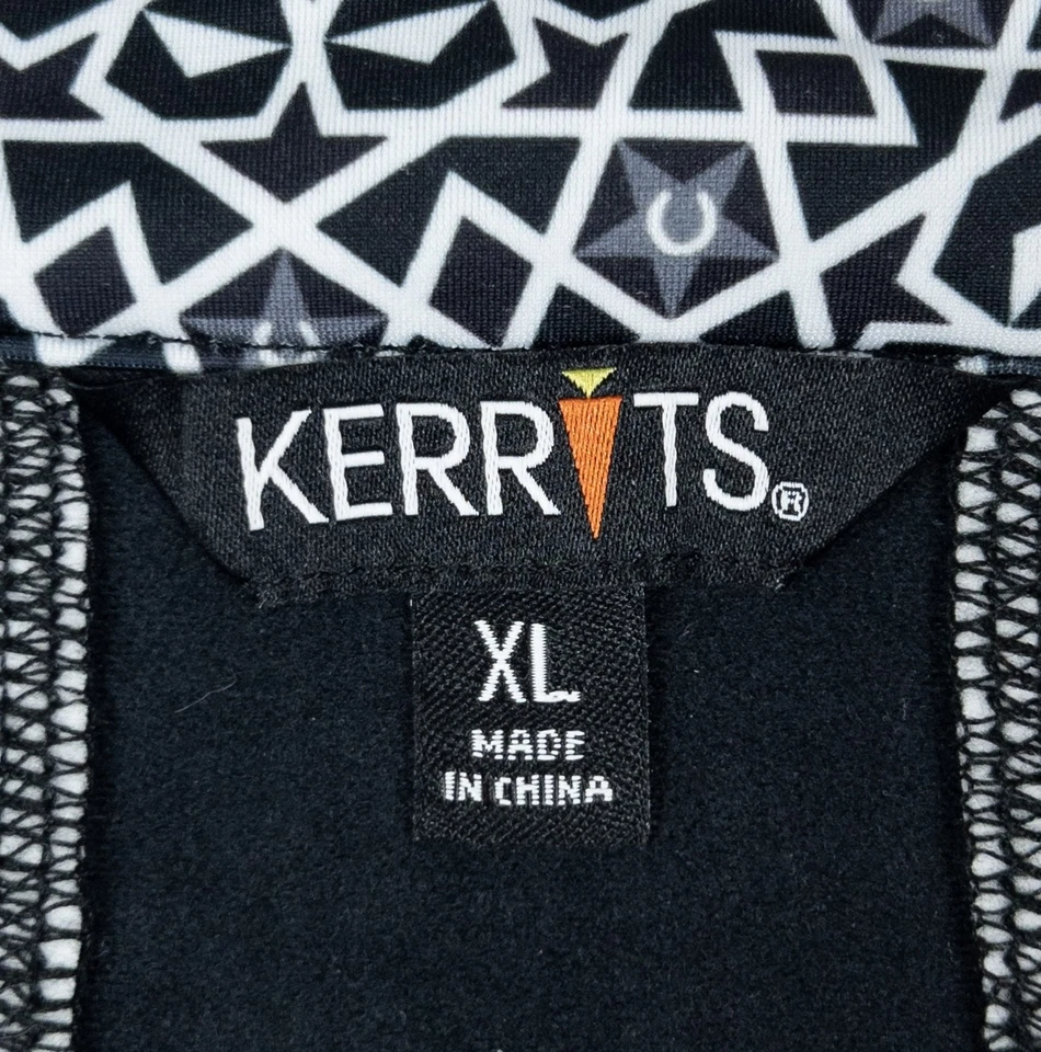 Kerrits Riding Shirt Women's XL Black Geometric 1/4 Zip Mock Neck Pullover Top - Image 3 of 4
