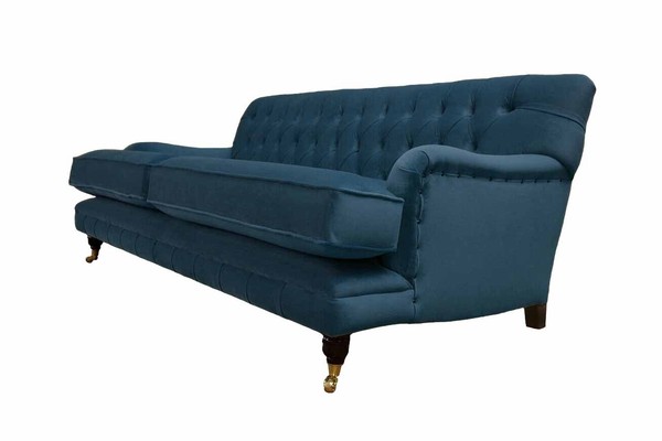 Dreisitzer Couch Polster Design Sofa Blau Sitz Sofas MöBel Chesterfield-image