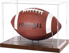 Football Display Case Acrylic Clear, Football Stand Holder Full Size with Solid