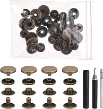 50 Set Leather Snap Fasteners Kit 12.5Mm Metal Snap Button Press Studs Leather R