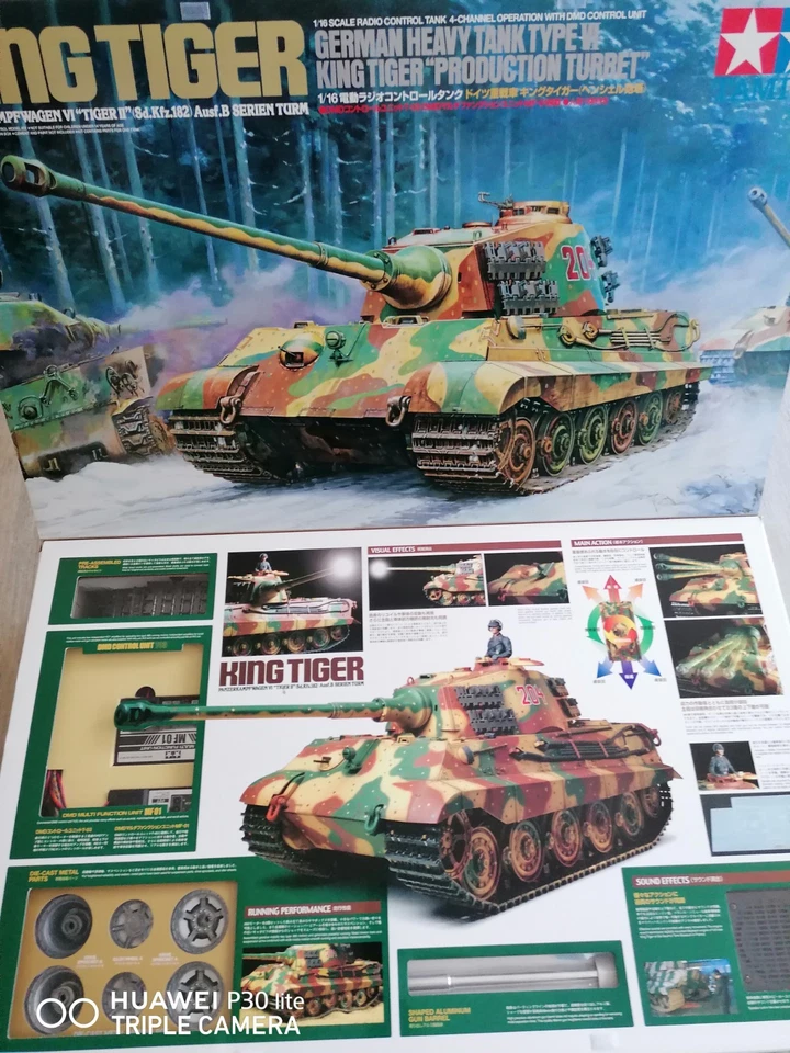 Tamiya 1:16 King Tiger 56017 Panzerkampfwagen VI Königstiger RC Henschelturm. - Bild 2 von 3