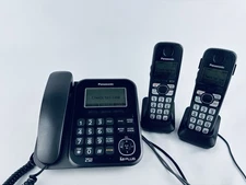 Panasonic KX-TG4771 Digital 6.0 Corded Base Answering System + 2 extra Handsets