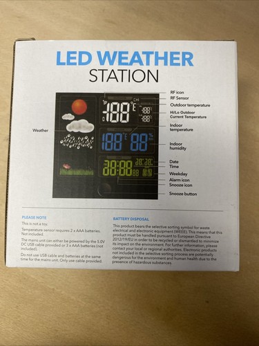 (SF) Red5 LED Weather Station, Black, New - Picture 3 of 4