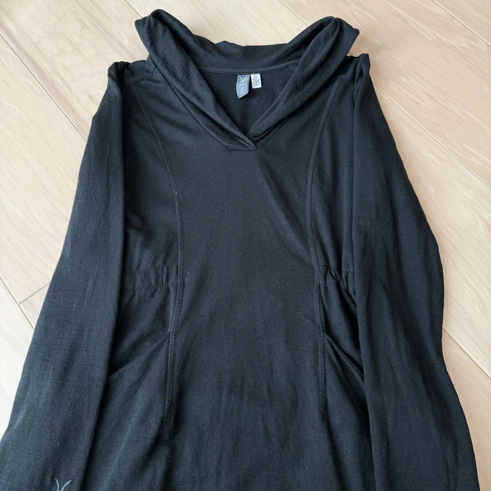 Vestido Ibex Lana Merino Para Mujer XS Negro Hecho en EE. UU. Informal Glamour Utilitario Foto 3 de 4