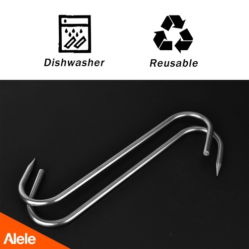 Alele Meat Hook 4Pack Heavy Duty S-Hooks 10" Stainless Steel Meat Hooks Processi - Picture 4 of 7