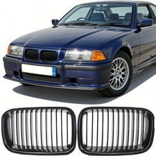 KÜHLERGRILL EINZELSTEG NIEREN GRILL PASSEND FÜR BMW 3ER E36 90-96 GLANZ SCHWARZ