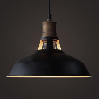 CLAXY Ecopower Industrial Barn Mini Metal Pendant Light 47.2 inch cord, Black 