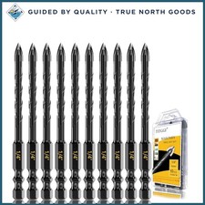 10PCS Masonry Drill Bit Set for Concrete, Brick, Glass and Tile Applications