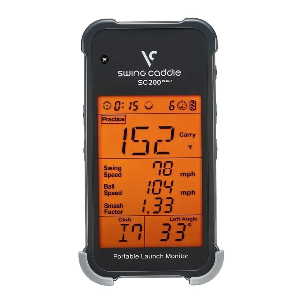Voice Caddie Golf Swing Caddie SC200 Plus Portable Launch Monitor, Black/Gray