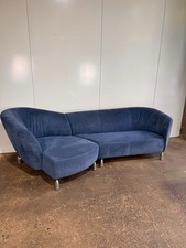 Leolux Blue Velvet Corner Sofa | Delivery Available