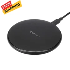Amazon Basics 15W Qi Certified Wireless Charging Pad for iPhone Black 