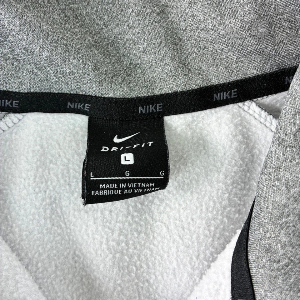 Nike Dri-FIT Gris Pullover Cuarto Cremallera Chaqueta Para Hombres Grande Forrado de Vellón Atlético Foto 2 de 4