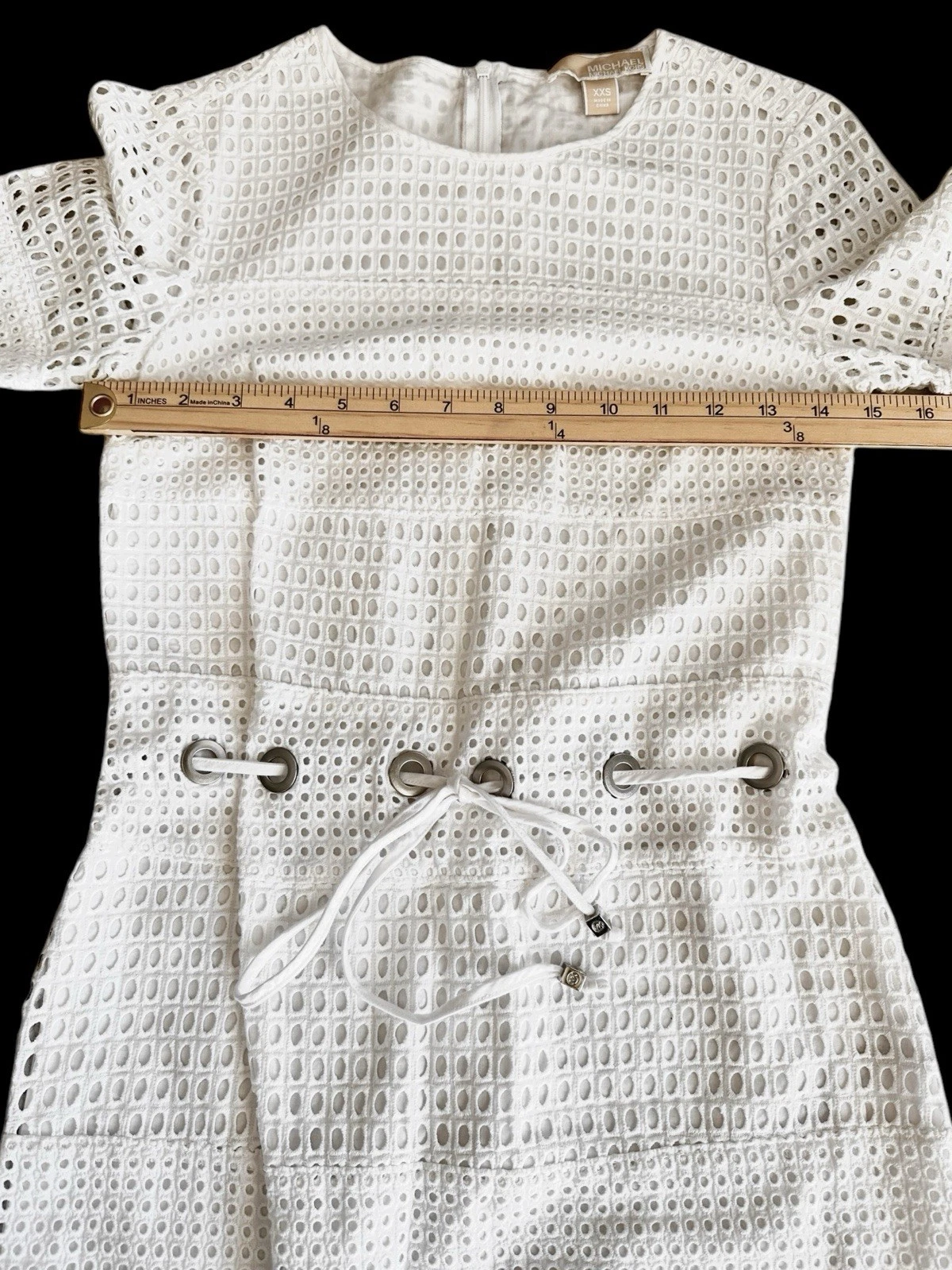 Abito Michael Kors occhiello coulisse pannello manica corta estivo Vacay Resort XXS