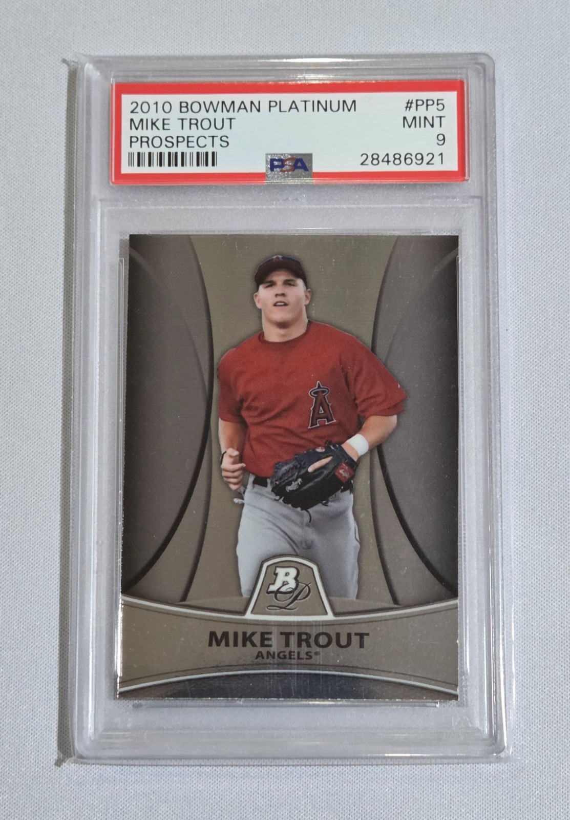 Mike Trout 2010 Bowman Platinum Prospects #PP5 (Angels) PSA 9 MINT