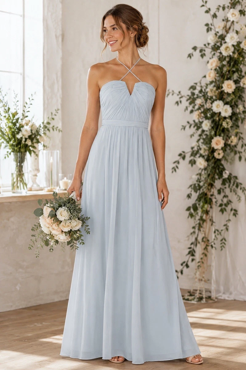 light blue bridesmaid dress products for sale | eBay