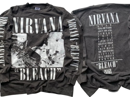 Vintage NIRVANA T shirt Size L Bleach Sub Pop Long Sleeve Single Stitch REPRINT, Size L, $60