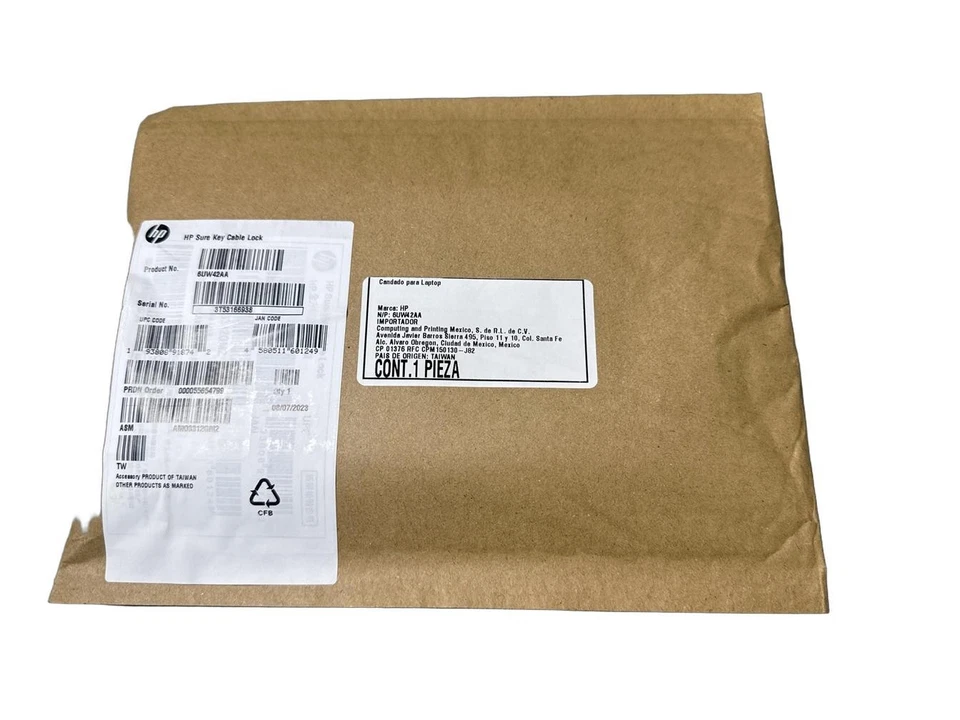 6UW42AA NUEVO HP Sure Key Cable Bloqueo 1,83 m para Notebook, Monitor, Tablet, etc... Foto 2 de 4