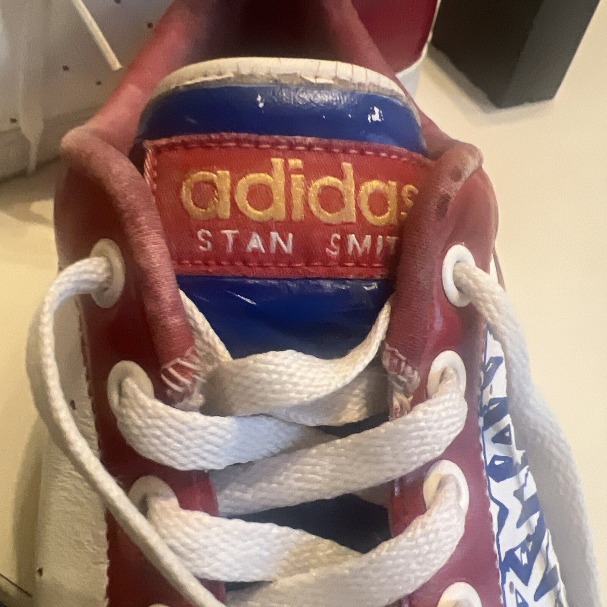 Adidas Stan Smith gold label Shoe White Red blue spider man  display picture 2