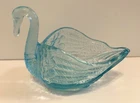 Imperial Glass Fenton Iridescent Blue Swan Dish