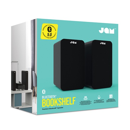 Jam Bluetooth 5.0 Bookshelf Speaker 4" Brass Drivers Mains Powered RCA/AUX-IN BK - Picture 9 of 9