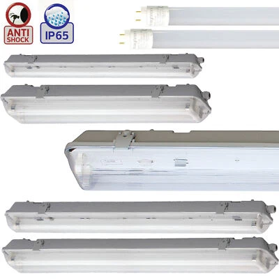 BRAYTRON LED Feuchtraumleuchte Feuchtraumlampe Wannenleuchte Kellerleuchte IP65 T8 Röhre