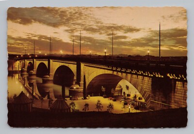 Postcard London Bridge at Sunset Colorado River Lake Havasu City Arizona c1974
