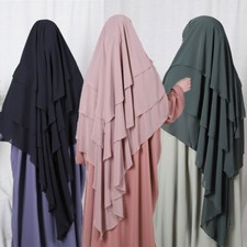 Muslim Long Khimar Ramadan Formal Prayer Garment Hijab Women Niqab Burka Islamic