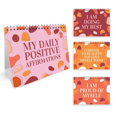 RED OCEAN Daily Positive Affirmations Freestanding Flipbook Calendar Gift For Friend Women