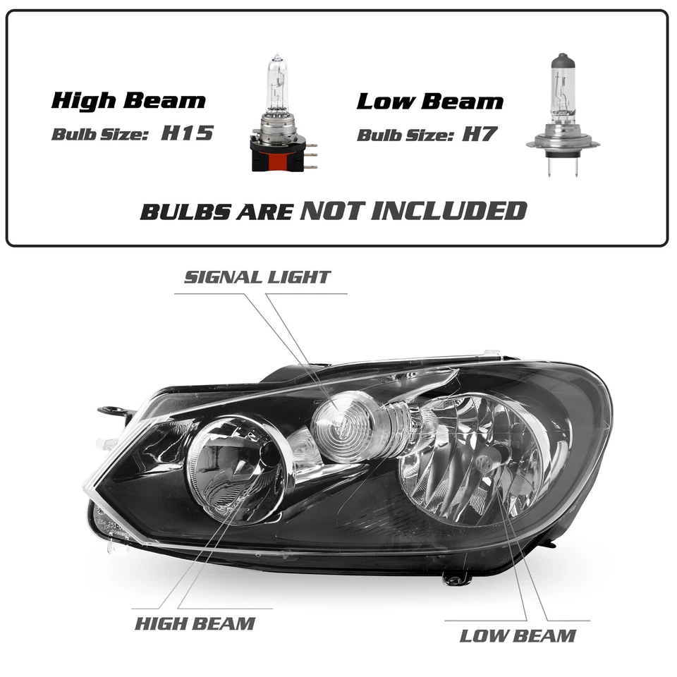 Conjunto de farol lateral esquerdo Volkswagen Sportwagen Golf/Jetta 2010-2014 - Imagem 2 de 4