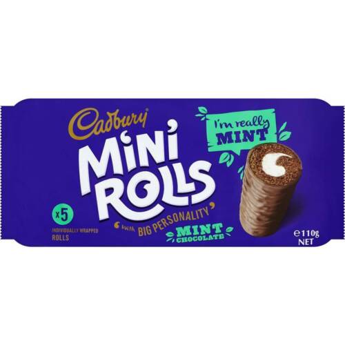 Cadbury Mint Chocolate Mini Cake Rolls 5 Pack 120g - Picture 1 of 1